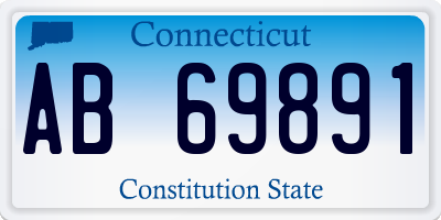 CT license plate AB69891