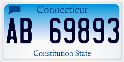 CT license plate AB69893