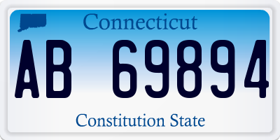 CT license plate AB69894