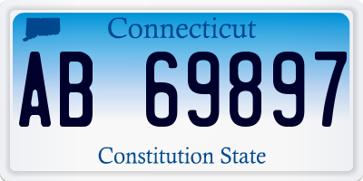 CT license plate AB69897