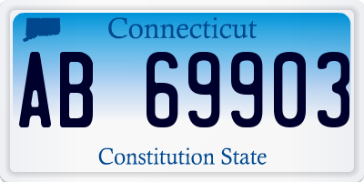CT license plate AB69903