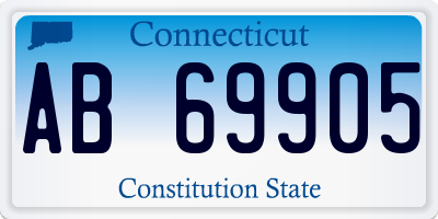 CT license plate AB69905