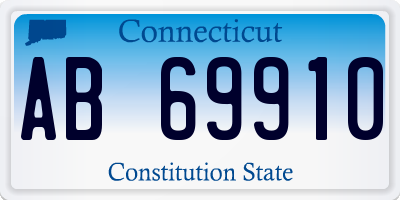 CT license plate AB69910