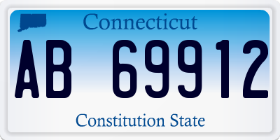 CT license plate AB69912