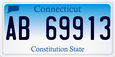 CT license plate AB69913