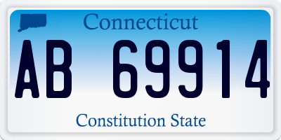 CT license plate AB69914