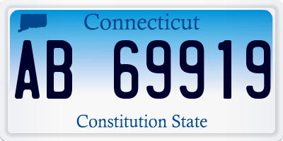 CT license plate AB69919