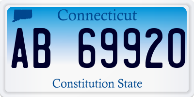 CT license plate AB69920