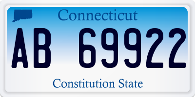 CT license plate AB69922