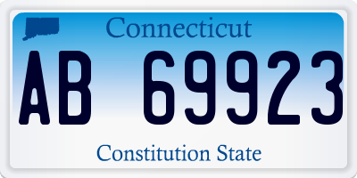 CT license plate AB69923