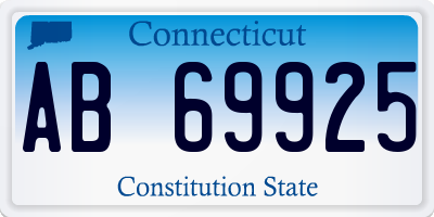 CT license plate AB69925