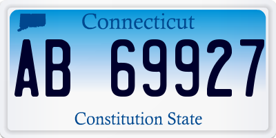 CT license plate AB69927