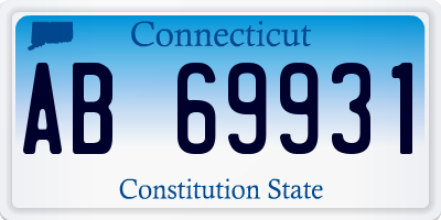 CT license plate AB69931