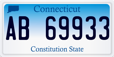 CT license plate AB69933