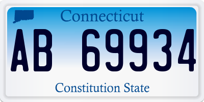 CT license plate AB69934