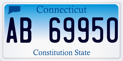 CT license plate AB69950