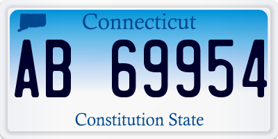CT license plate AB69954