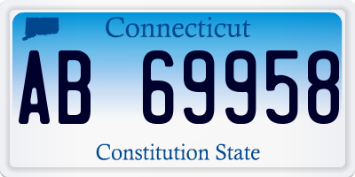 CT license plate AB69958