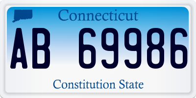 CT license plate AB69986