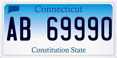 CT license plate AB69990