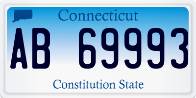 CT license plate AB69993