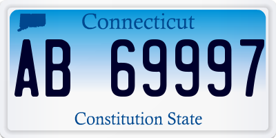 CT license plate AB69997