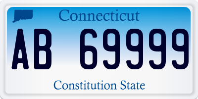 CT license plate AB69999