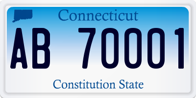 CT license plate AB70001