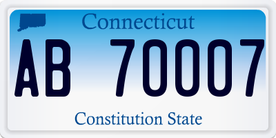 CT license plate AB70007