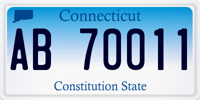 CT license plate AB70011