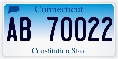 CT license plate AB70022
