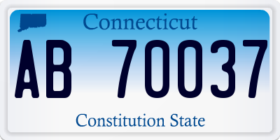 CT license plate AB70037