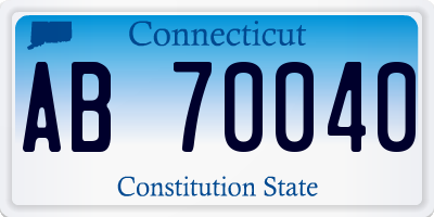 CT license plate AB70040