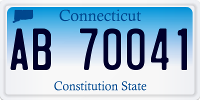 CT license plate AB70041