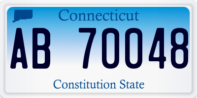 CT license plate AB70048