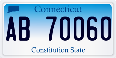 CT license plate AB70060