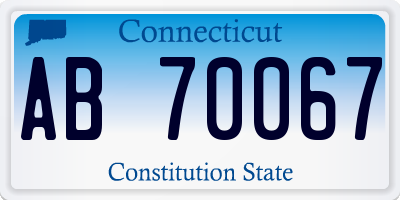 CT license plate AB70067