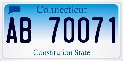 CT license plate AB70071