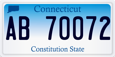 CT license plate AB70072