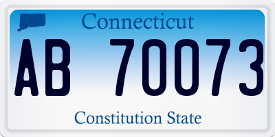 CT license plate AB70073