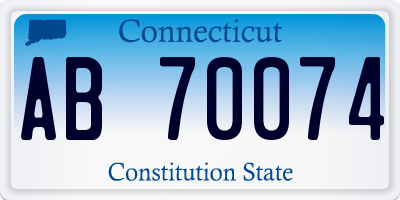 CT license plate AB70074