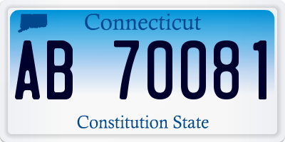 CT license plate AB70081