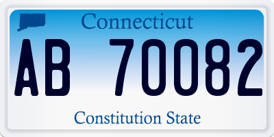 CT license plate AB70082