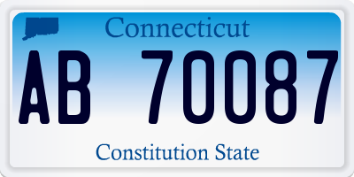 CT license plate AB70087