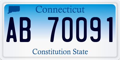 CT license plate AB70091