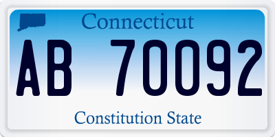 CT license plate AB70092