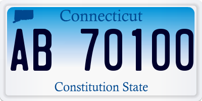 CT license plate AB70100