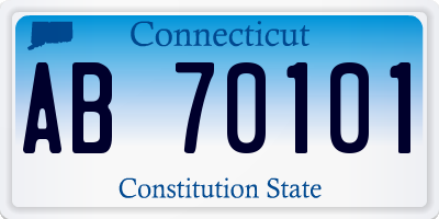 CT license plate AB70101