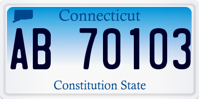 CT license plate AB70103