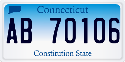 CT license plate AB70106